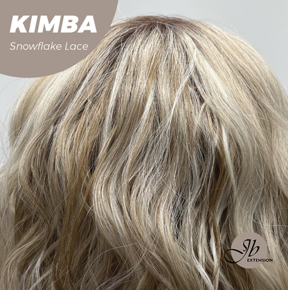 JBEXTENSION 12 Inches Mix Blonde Pre-Cut Arc Snowflake Lace Frontlace Glueless Wig KIMBA【BENDY EAR TABS】