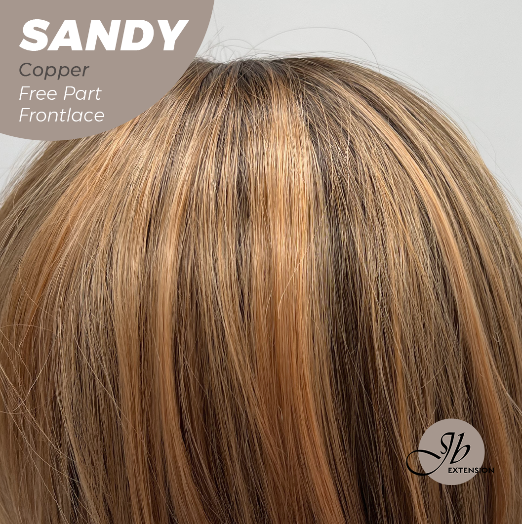 JBEXTENSION 24 Inches Copper Curly 13X6 Lace Free Part Frontlace Glueless Wig SANDY COPPER