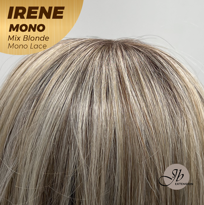 JBEXTENSION IRENE MONO Monofilament Handmade Wig 6X5 Full Monofilament Hand Tied Top Wig 19 Inches Mix Blonde Curly Mono Lace Wig With Anti-slip Silicone Strips Glueless Wig IRENE MONO MIX BLONDE【BENDY EAR TABS】