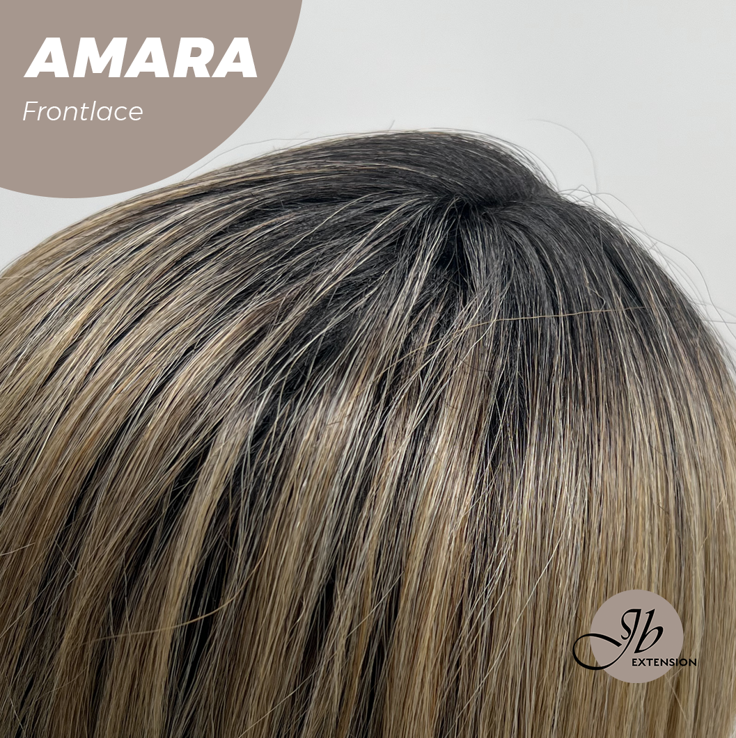 [FINAL SALE] JBEXTENSION 22 Inches Mix Blonde Pre-Cut Side Part Frontlace Glueless Black Sapphire Wig AMARA【BENDY EAR TABS】