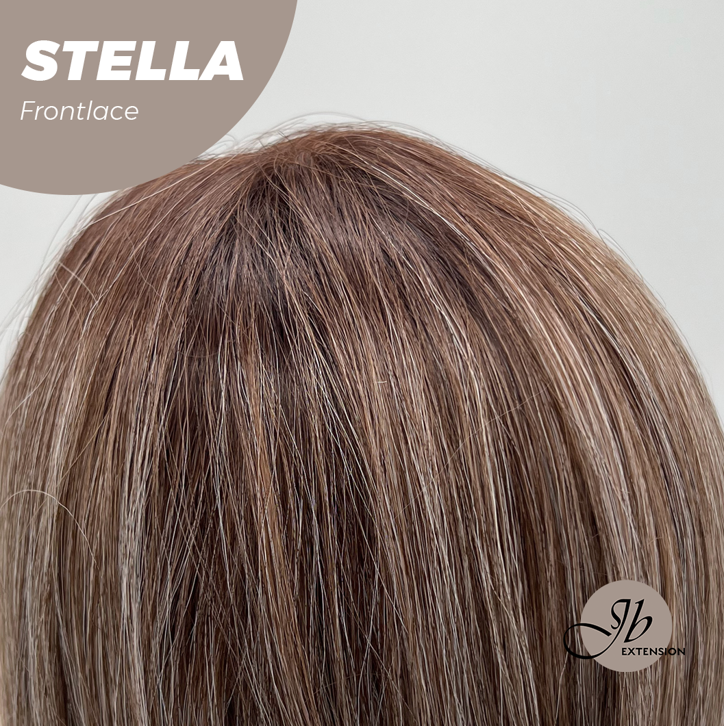 JBEXTENSION 16 Inches Apricot Curly Women Pre-Cut Frontlace Glueless Wig STELLA