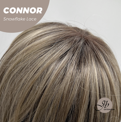 [PRE-ORDER] JBEXTENSION 13 Inches Dark Mix Blonde Curly Pre-Cut Arc Snowflake Lace Frontlace Glueless Wig CONNOR【BENDY EAR TABS】