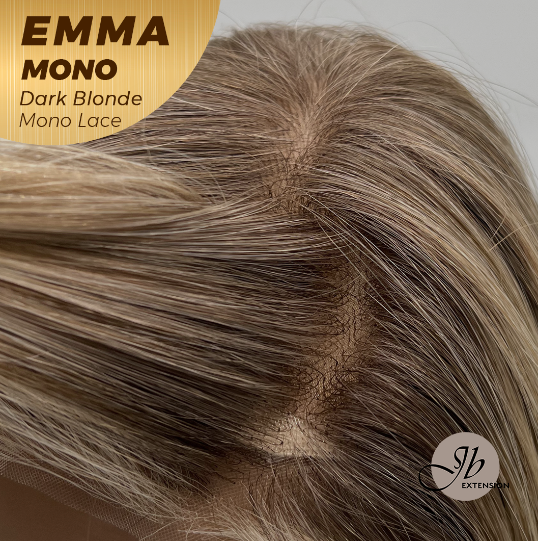 [FINAL SALE] JBEXTENSION EMMA MONO Monofilament Handmade Wig 6X5 Full Monofilament Hand Tied Top Wig 14 Inche Dark Blonde Mono Lace Wig With Anti-slip Silicone Strips Glueless Wig EMMA MONO DARK BLONDE【BENDY EAR TABS】