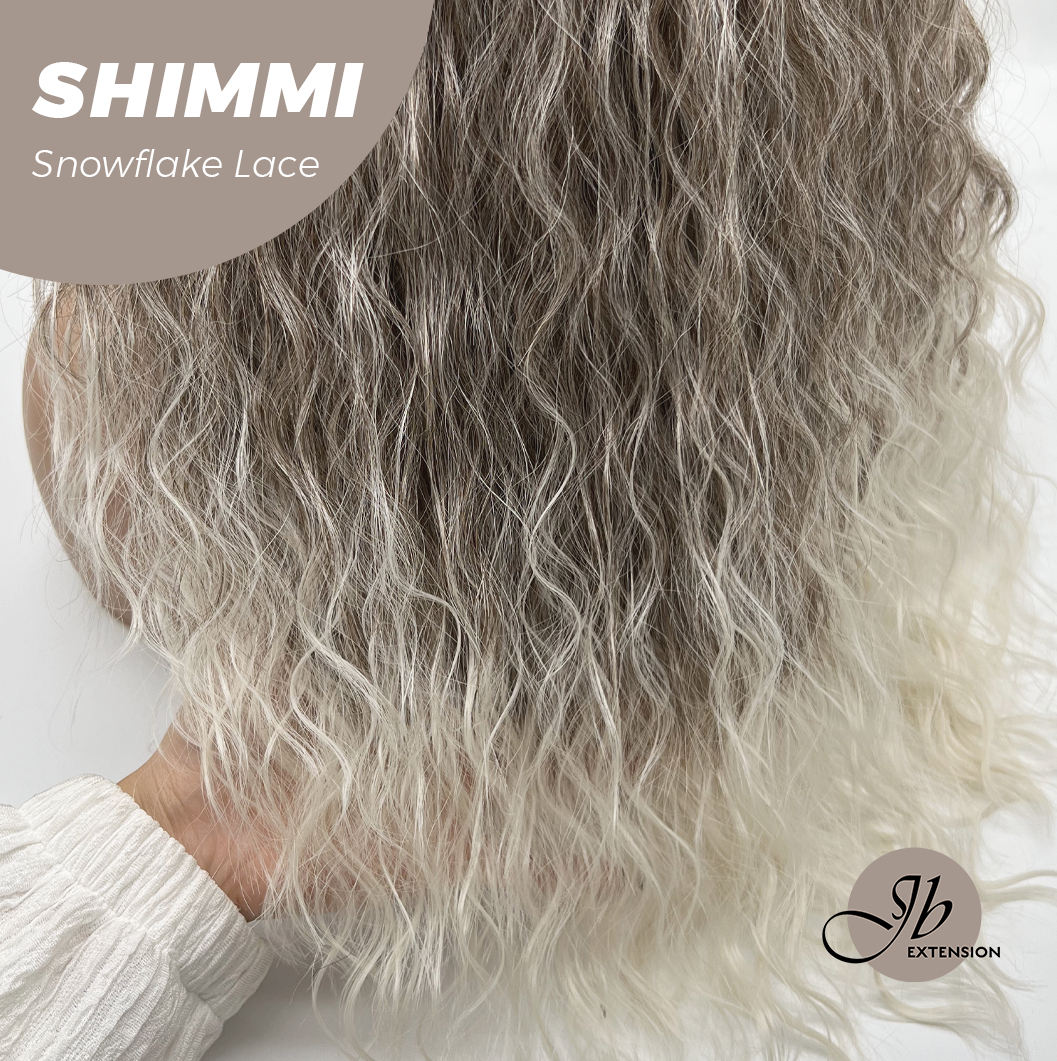 [FINAL SALE] JBEXTENSION 21 Inches Ash Grey Deep Curly Pre-Cut Side Part Snowflake Lace Frontlace Glueless Wig SHIMMI【BENDY EAR TABS】