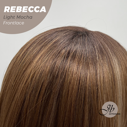JBEXTENSION 20 Inches Long Light Mocha Women Pre-Cut Frontlace Glueless Wig REBECCA LIGHT MOCHA