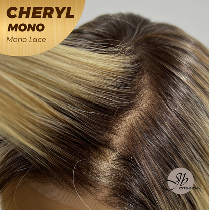 [FINAL SALE] JBEXTENSION CHERYL MONO Monofilament Handmade Wig 6X5 Full Monofilament Hand Tied Top Wig 22 Inches Blonde Mono Lace Wig With Anti-slip Silicone Strips Glueless Wig CHERYL MONO【BENDY EAR TABS】