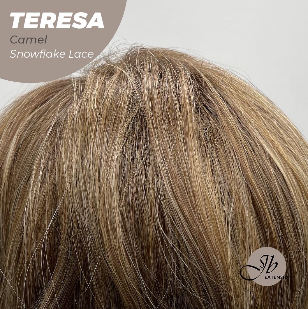 [FINAL SALE] JBEXTENSION 18 Inches Camel Pre-Cut Snowflake Lace Frontlace Glueless Wig TERESA CAMEL【PERMATEASE】【BENDY EAR TABS】- M/L