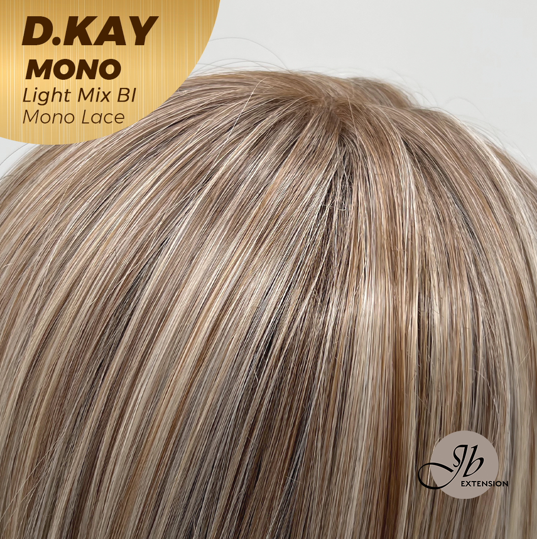 JBEXTENSION D.KAY MONO Partial Monofilament Wig 18 Inches Light Mix Blonde Partial Mono Lace Glueless Women Fashion Wig D.KAY MONO LIGHT MIX BLONDE【BENDY EAR TABS】