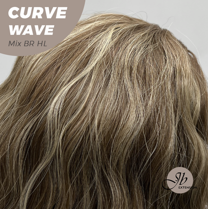 JBEXTENSION 26 Inches Long Wave Mix Brown Highlight Headband Wig CURVE WAVE - MIX BROWN HIGHLIGHT