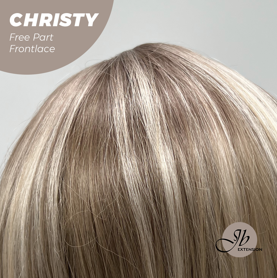 JBEXTENSION 22 Inches Dark Blonde Wave Fiber X, Tangle Less Pre-Cut Free Part Frontlace Glueless Wig CHRISTY【FIBER X】