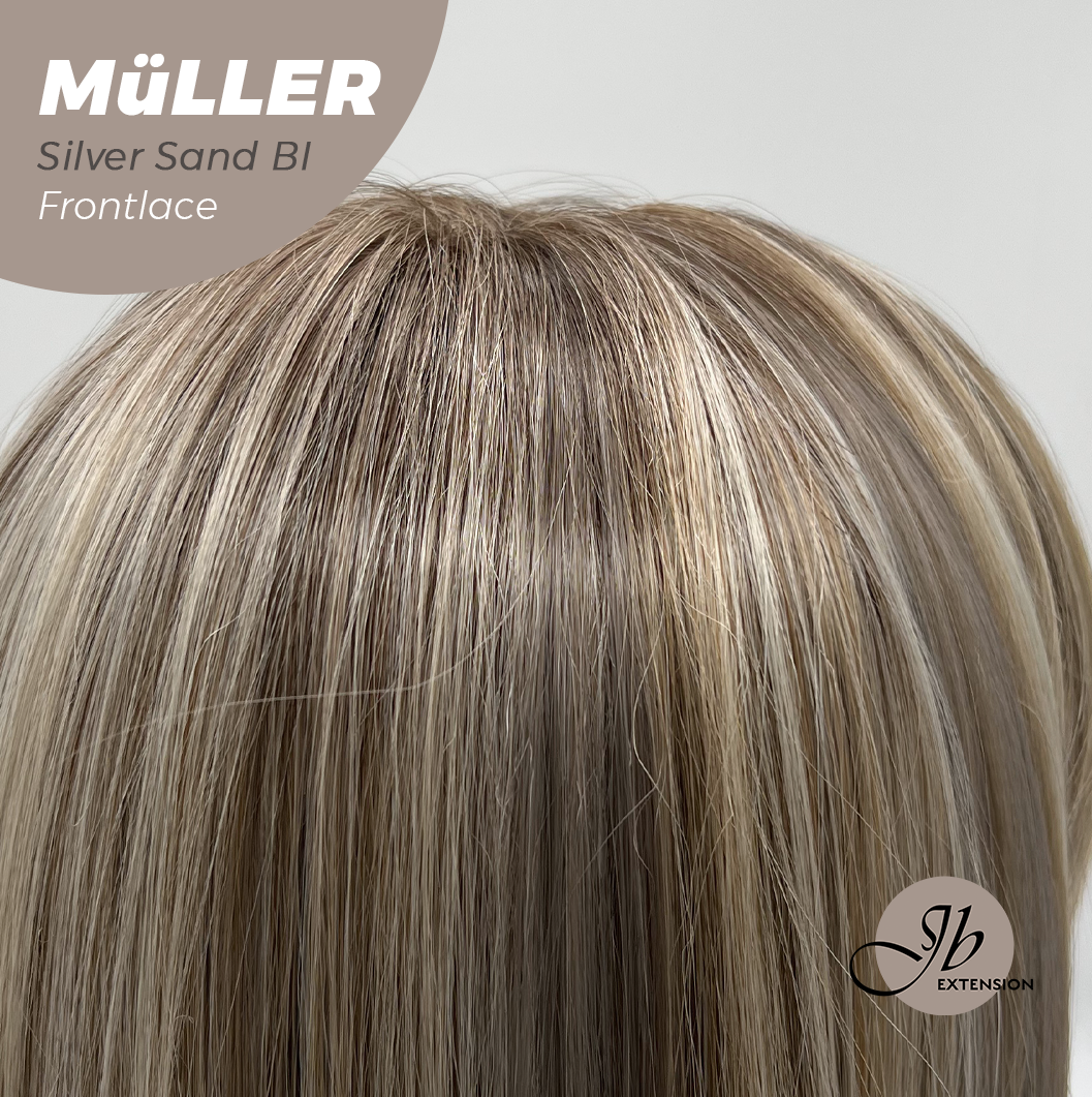 JBEXTENSION 22 Inches Silver Sand Blonde Pre-Cut Frontlace Glueless Wig MüLLER SILVER SAND BLONDE