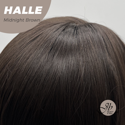 JBEXTENSION 27 Inches Long Wave Midnight Brown(Black/Brown) Wig with Bangs HALLE MIDNIGHT BROWN