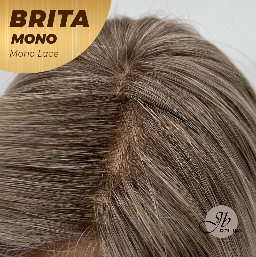 JBEXTENSION BRITA MONO Monofilament Handmade Wig 6X5 Full Monofilament Hand Tied Top Wig 22 Inches Light Blonde Mono Lace Wig Glueless Wig BRITA MONO - LIGHT BLONDE【BENDY EAR TABS】