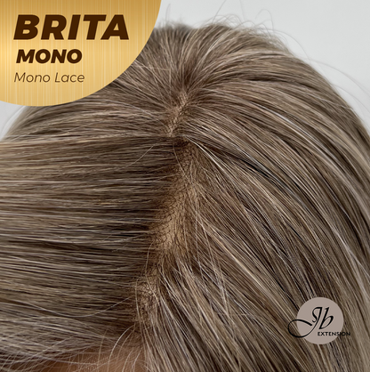 JBEXTENSION BRITA MONO Monofilament Handmade Wig 6X5 Full Monofilament Hand Tied Top Wig 22 Inches Light Blonde Mono Lace Wig Glueless Wig BRITA MONO - LIGHT BLONDE【BENDY EAR TABS】