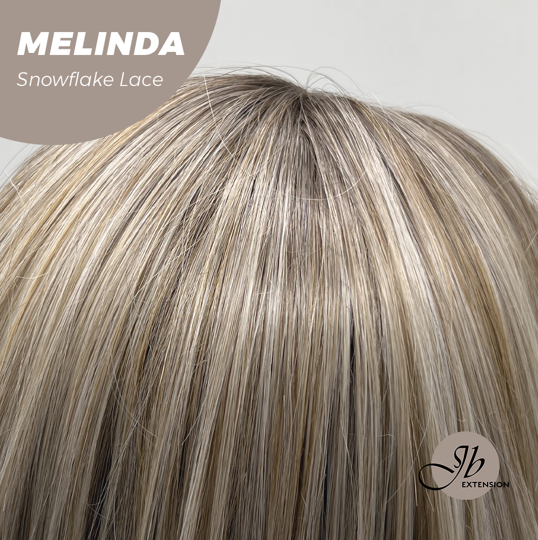 JBEXTENSION 10 Inches Mix Blonde Curly Pre-Cut Arc Snowflake Lace Frontlace Glueless Wig  MELINDA SNOWFLAKE【BENDY EAR TABS】