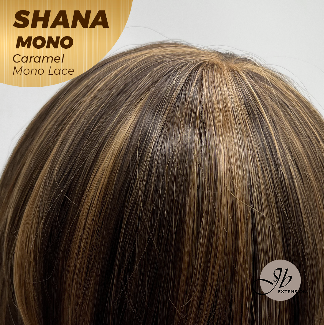 [FINAL SALE] JBEXTENSION SHANA MONO Monofilament Handmade Wig 6X5 Full Monofilament Hand Tied Top Wig 10 Inches Caramel Mono Lace Handmade Futura Fiber Wig With Anti-slip Silicone Strips Glueless Wig SHANA MONO CARAMEL【BENDY EAR TABS】