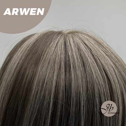 [FINAL SALE] JBEXTENSION 24 Inches Dark Brown with Grey Highlight Wig ARWEN