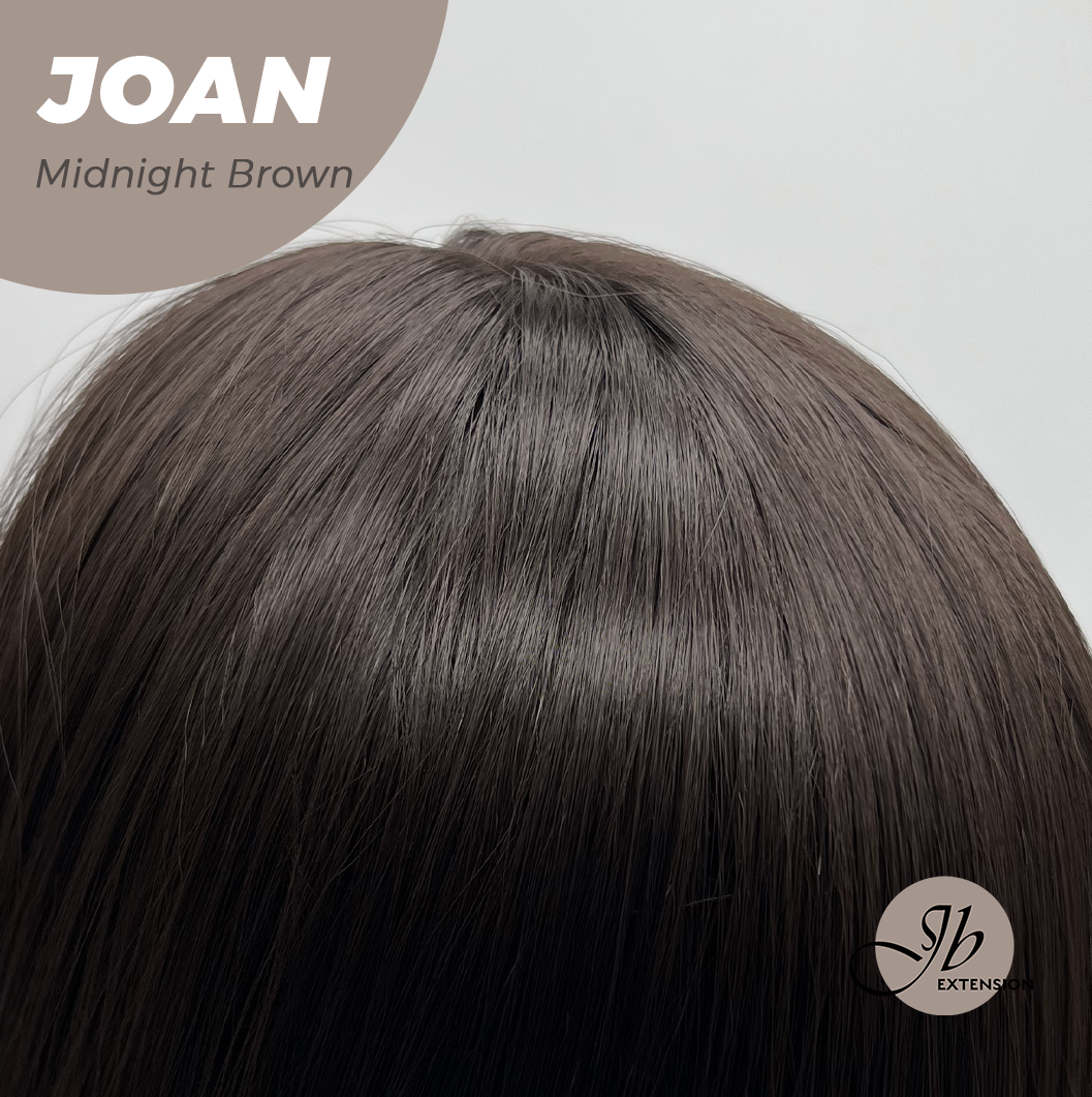 JBEXTENSION 10 Inches Bob Cut Midnight Brown(Black/Brown) Wig with Bangs JOAN MIDNIGHT BROWN