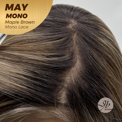 [PRE-ORDER] JBEXTENSION MAY MONO Monofilament Handmade Wig 6X5 Full Monofilament Hand Tied Top Wig 14 Inches Maple Brown Mono Lace Wig with Anti-slip Silicone Strips Glueless Wig MAY MONO - MAPLE BROWN【BENDY EAR TABS】