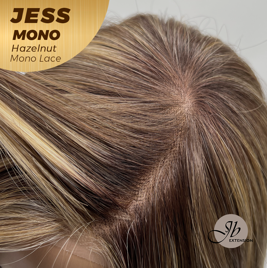[PRE-ORDER] JBEXTENSION JESS MONO Monofilament Handmade Wig 6X5 Full Monofilament Hand Tied Top Wig 10 Inches Hazelnut Mono Lace Wig With Anti-slip Silicone Strips Glueless Wig JESS MONO HAZELNUT【BENDY EAR TABS】
