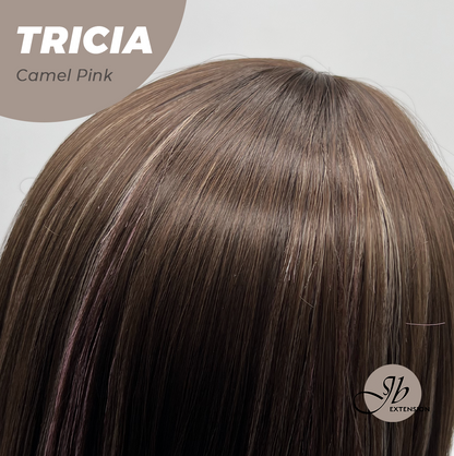 JBEXTENSION 23 Inches Curly Camel Pink Wig TRICIA CAMEL PINK