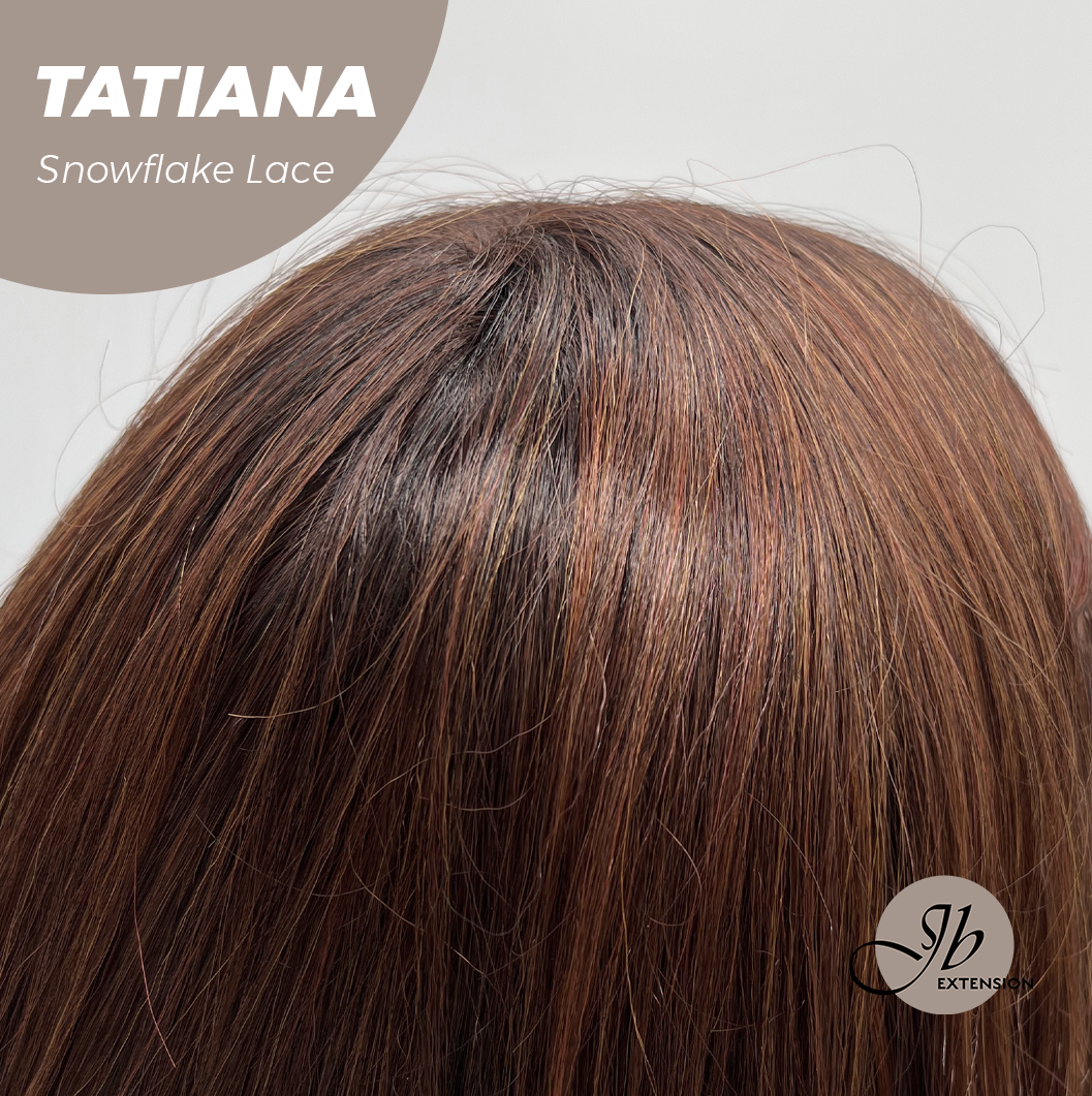 [FINAL SALE] JBEXTENSION 10 Inches Copper Curly Pre-Cut Side Part Snowflake Lace Frontlace Glueless Wig TATIANA【BENDY EAR TABS】