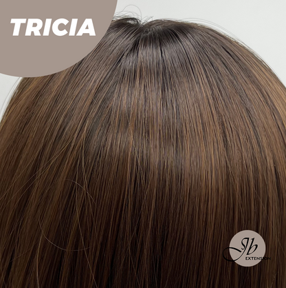 JBEXTENSION 23 Inches Curly Mocha with Dark Root Wig TRICIA