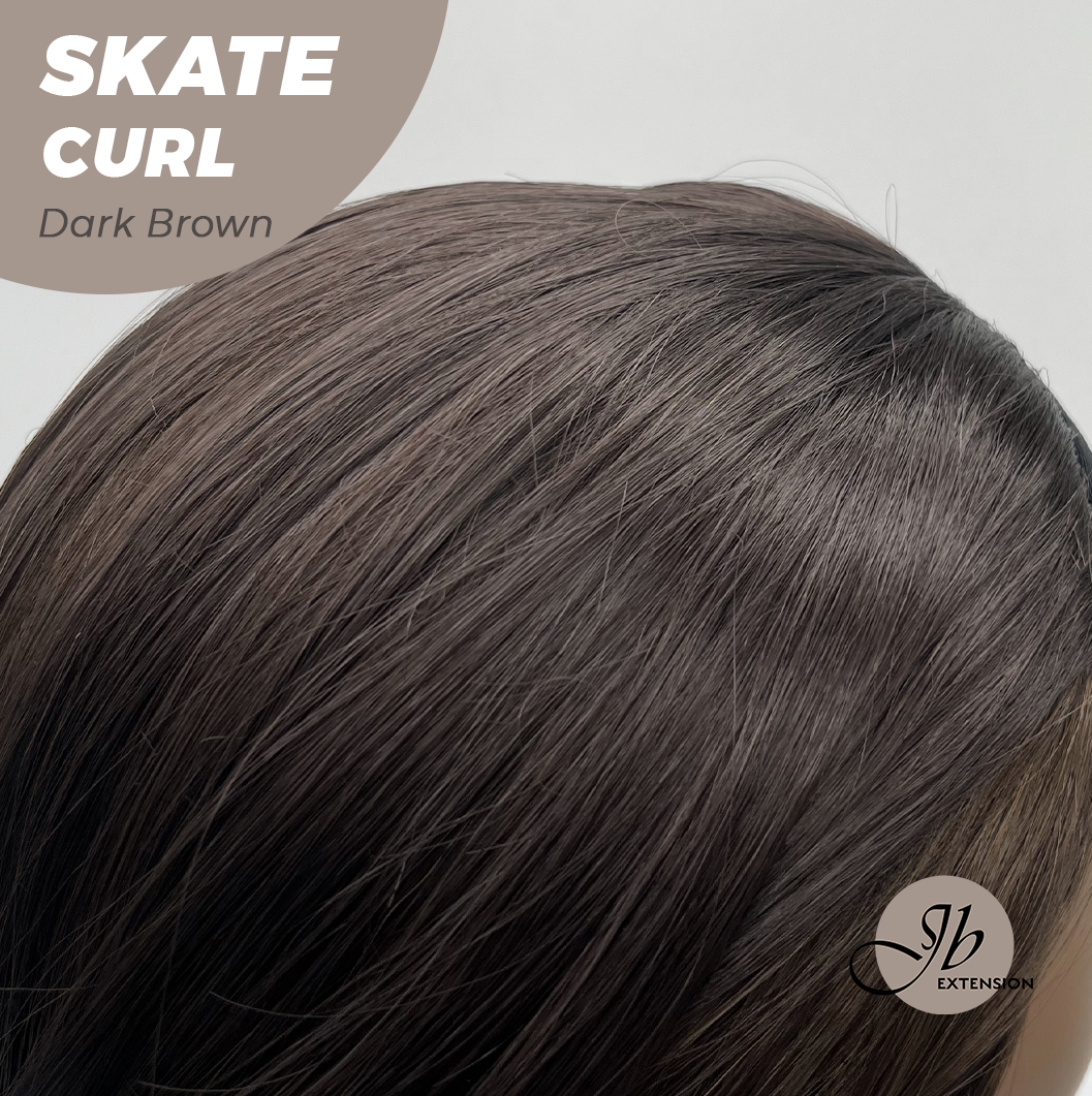 JBEXTENSION 20 Inches Curly Hair Dark Brown Headband Wig SKATE CURL