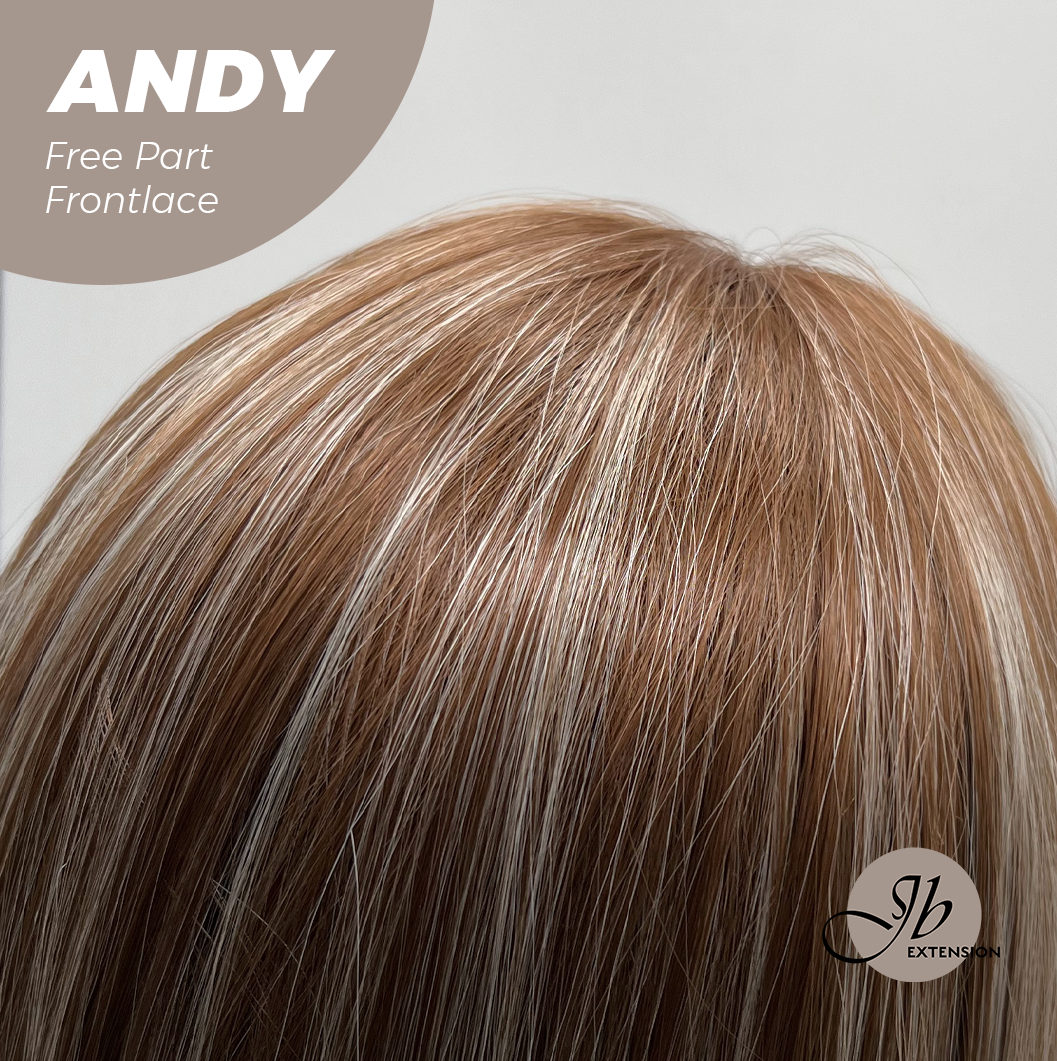 [FINAL SALE] JBEXTENSION 27 Inches Long Straight Bronze Pre-Cut Free Part Frontlace Glueless Wig ANDY