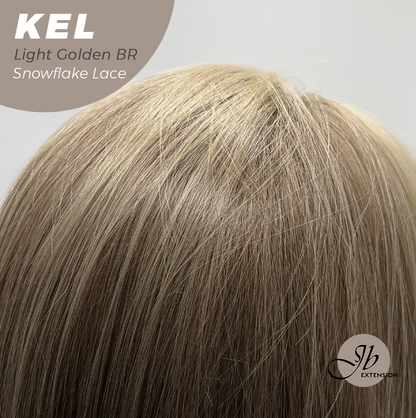 JBEXTENSION 22 Inches Light Golden Brown Pre-Cut Snowflake Lace Frontlace Glueless Wig KEL LIGHT GOLDEN BROWN【PERMATEASE】【BENDY EAR TABS】- M/L