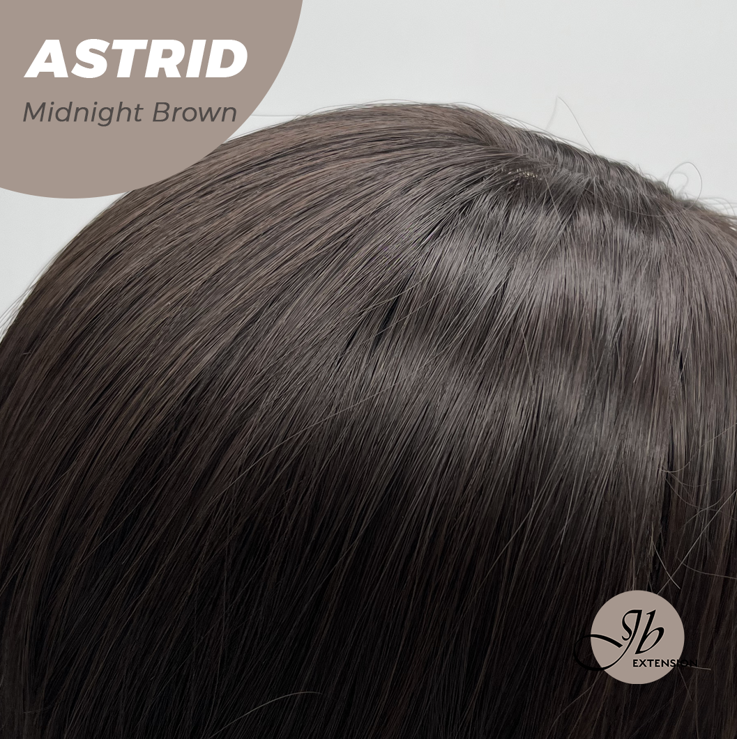 JBEXTENSION 28 Inches Long Wave Midnight Brown(Black/Brown) Wig with Bangs ASTRID MIDNIGHT BROWN