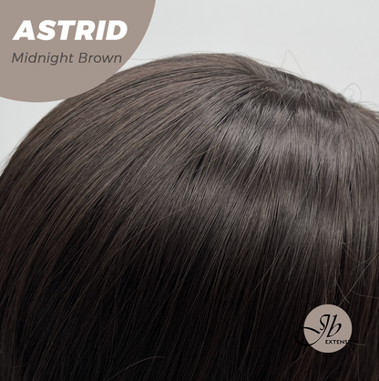 JBEXTENSION 28 Inches Long Wave Midnight Brown(Black/Brown) Wig with Bangs ASTRID MIDNIGHT BROWN