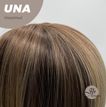 JBEXTENSION 22 Inches Hazelnut Wave with Bangs Wig UNA HAZELNUT