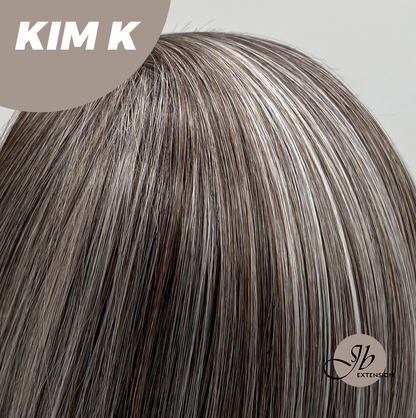 JBEXTENSION 22 Inches Straight Grey Brown Silver Ombre Headband Wig KIM K