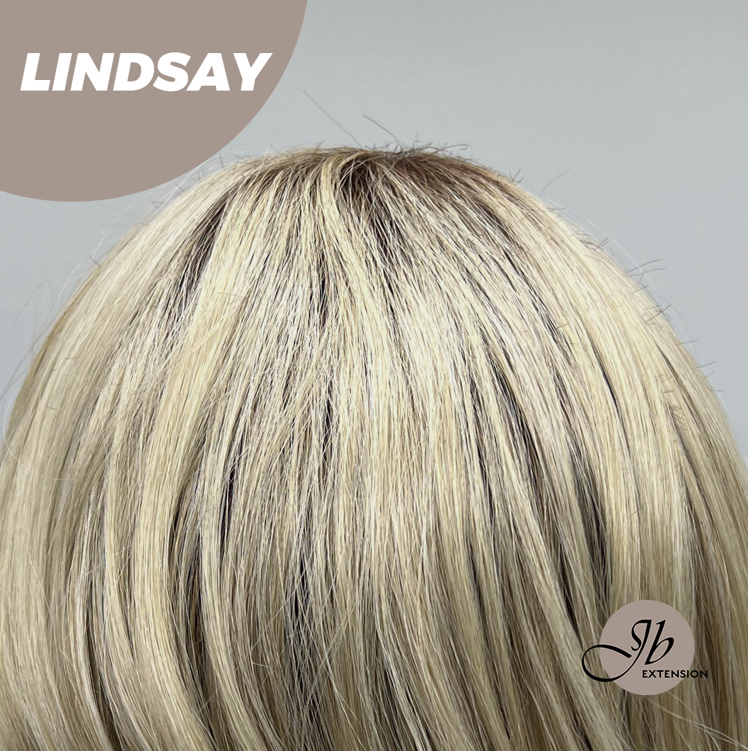 [FINAL SALE] JBEXTENSION 18 Inches Curly Blonde Women Fashion Full Machine Wig LINDSAY【PLUS PERMATEASE】【BENDY EAR TABS】