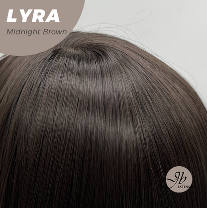 JBEXTENSION 18 Inches Midnight Brown(Black/Brown) Wig with Bangs LYRA MIDNIGHT BROWN