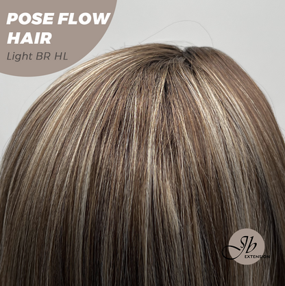 JBEXTENSION 18 Inches Light Brown Highlight Headband Wig POSE FLOW HAIR - LIGHT BROWN HIGHLIGHT