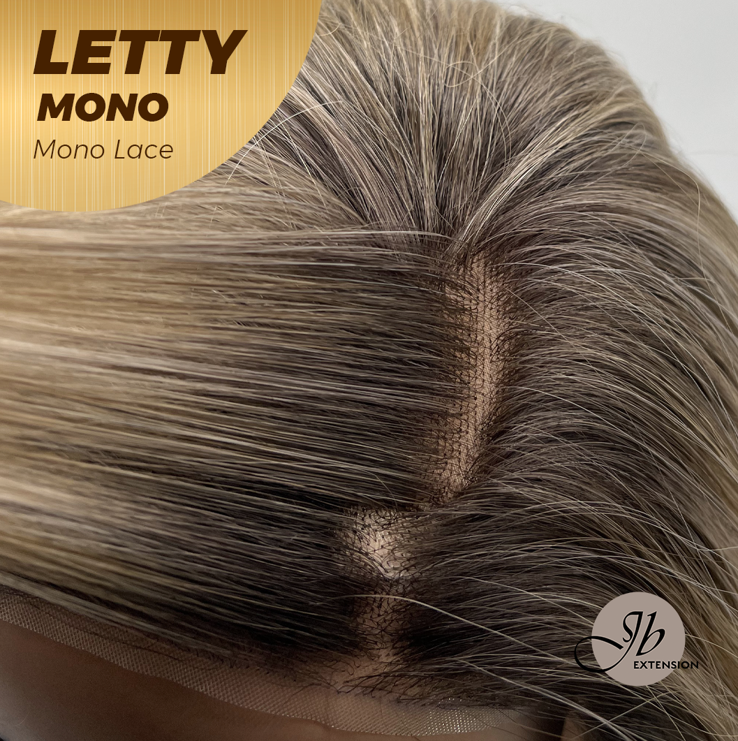 [FINAL SALE] JBEXTENSION LETTY MONO Monofilament Handmade Wig 6X5 Full Monofilament Hand Tied Top Wig 12 Inches Dark Blonde Curly Mono Lace Wig With Anti-slip Silicone Strips Glueless Wig LETTY MONO【BENDY EAR TABS】