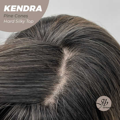 JBEXTENSION 26 Inches Scalpiana Long Curly Pine Cones 3.5X4 Hard Silky Top Natural Scalp Effect Wig with Bangs KENDRA PINE CONES