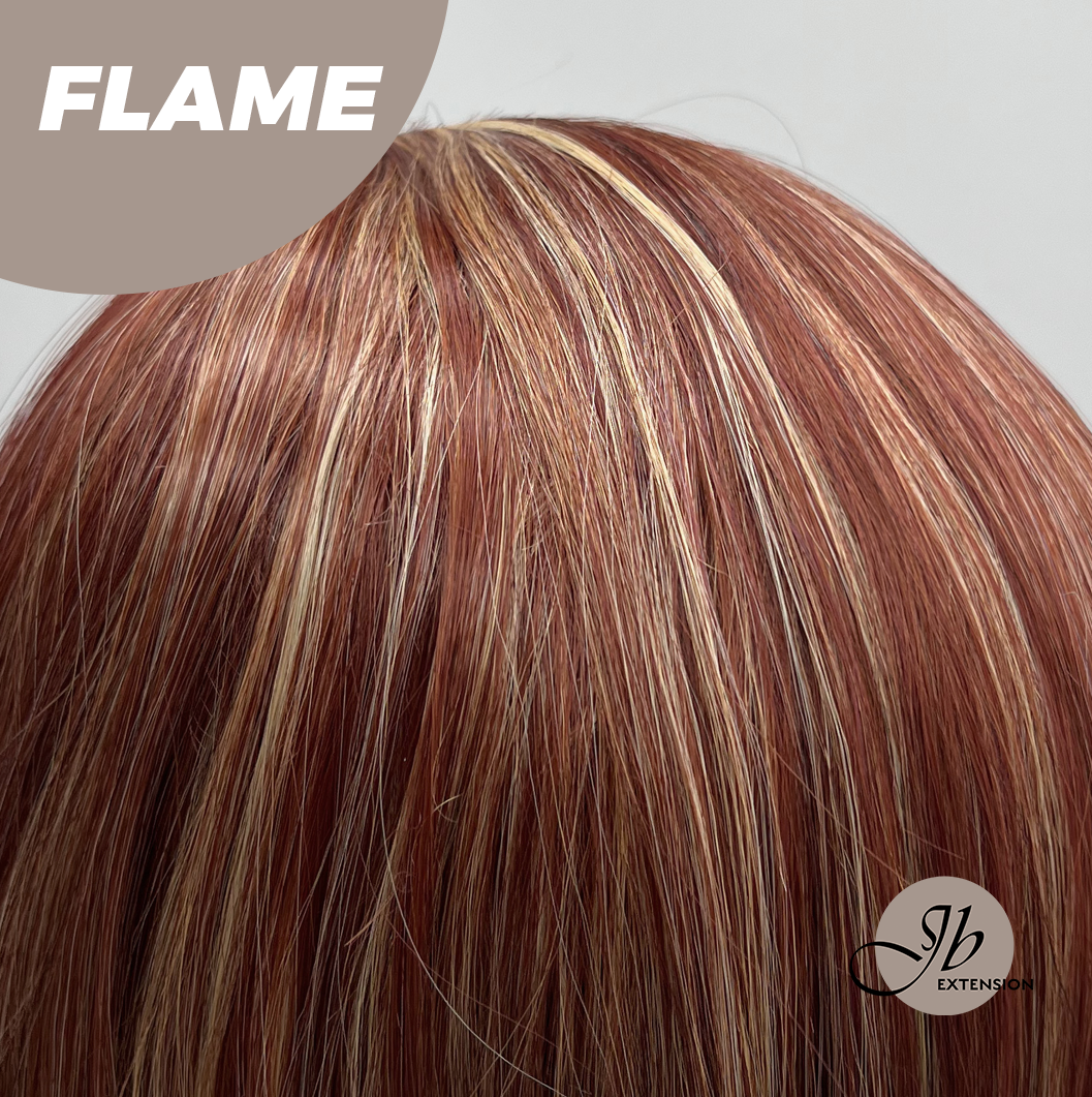 JBEXTENSION 24 Inches Curly Copper Auburn with Blonde Highlights Headband Wig FLAME