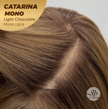 JBEXTENSION CATARINA MONO Full Monofilament Handmade Full Lace Full Hand Tied Wig 13 Inches Light Chocolate Mono Lace Handmade Futura Fiber Wig with Anti-slip Silicone Strips Glueless Wig CATARINA MONO LIGHT CHOCOLATE【BENDY EAR TABS】