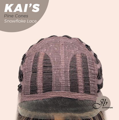 JBEXTENSION 18 Inches Pine Cones Pre-Cut Snowflake Lace Frontlace Glueless Wig KAI'S PINE CONES【PERMATEASE】【BENDY EAR TABS】- M/L