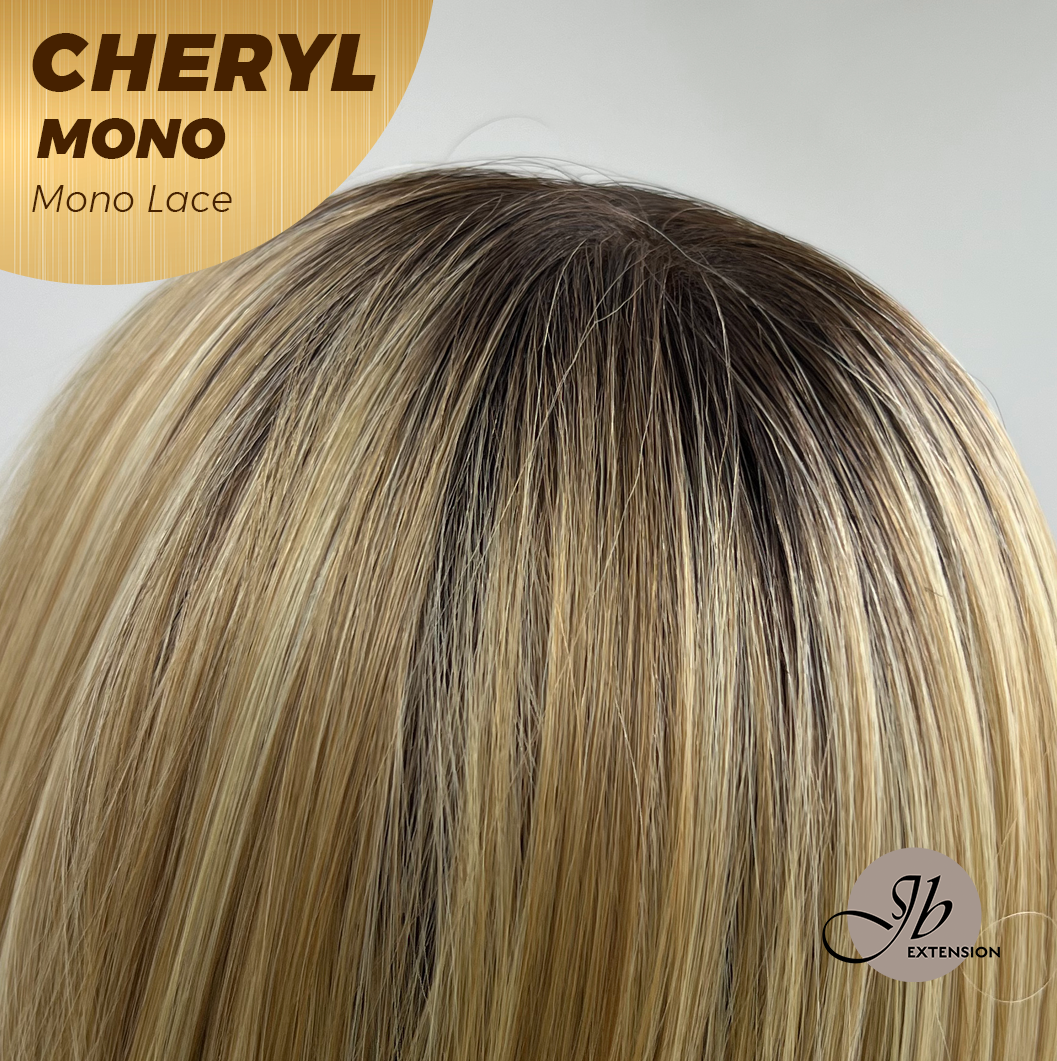 [FINAL SALE] JBEXTENSION CHERYL MONO Monofilament Handmade Wig 6X5 Full Monofilament Hand Tied Top Wig 22 Inches Blonde Mono Lace Wig With Anti-slip Silicone Strips Glueless Wig CHERYL MONO【BENDY EAR TABS】