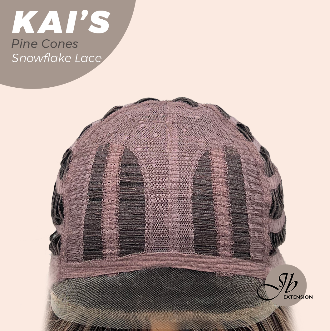 JBEXTENSION 18 Inches Pine Cones Pre-Cut Snowflake Lace Frontlace Glueless Wig KAI'S PINE CONES【PERMATEASE】【BENDY EAR TABS】- S/M
