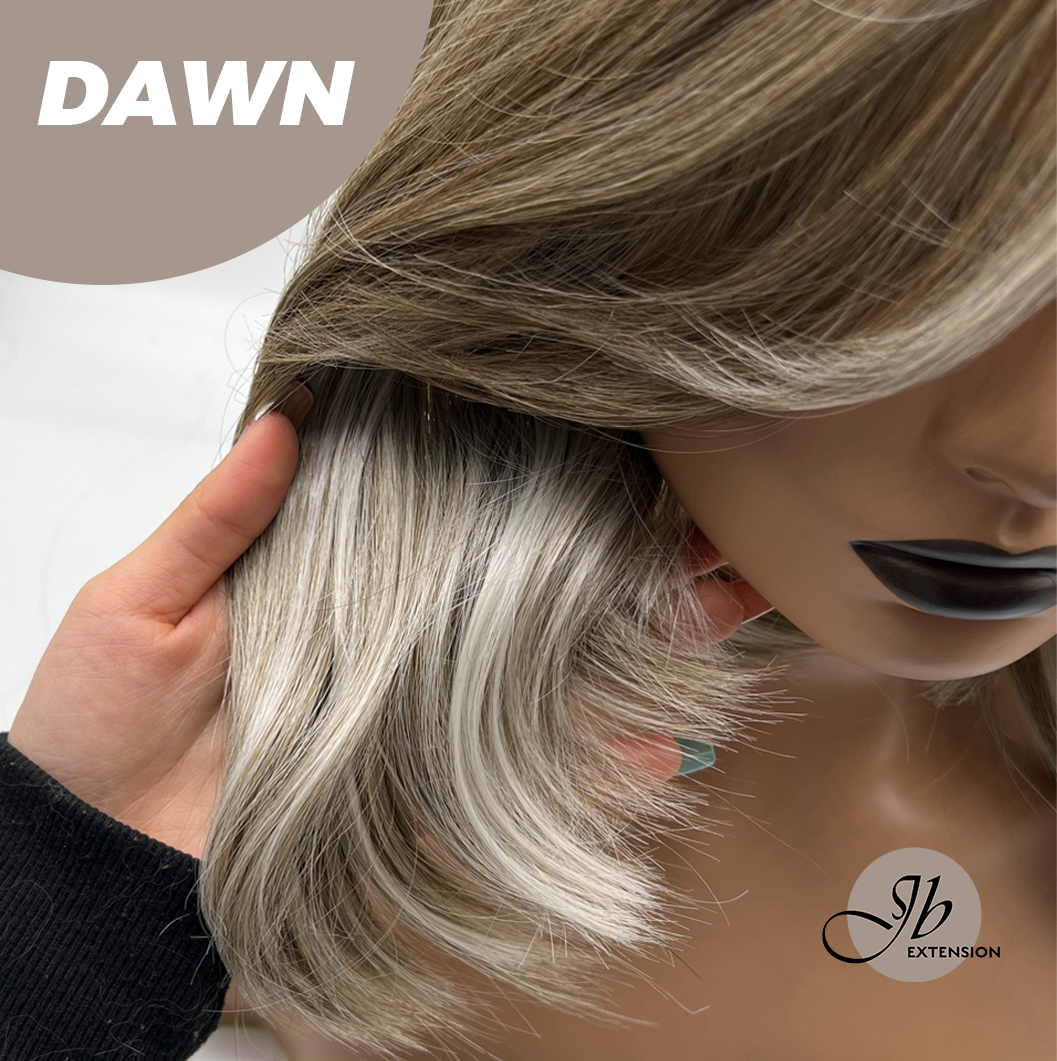 [FINAL SALE] JBEXTENSION 14 Inches Ash Grey Women Fashion Full Machine Wig DAWN【PLUS PERMATEASE】【BENDY EAR TABS】