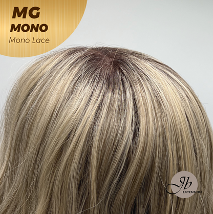 [FINAL SALE] JBEXTENSION MG MONO Monofilament Handmade Wig 6X5 Full Monofilament Hand Tied Top Wig 12 Inches Dark Blonde Mono Lace Wig With Anti-slip Silicone Strips Glueless Wig MG MONO【BENDY EAR TABS】