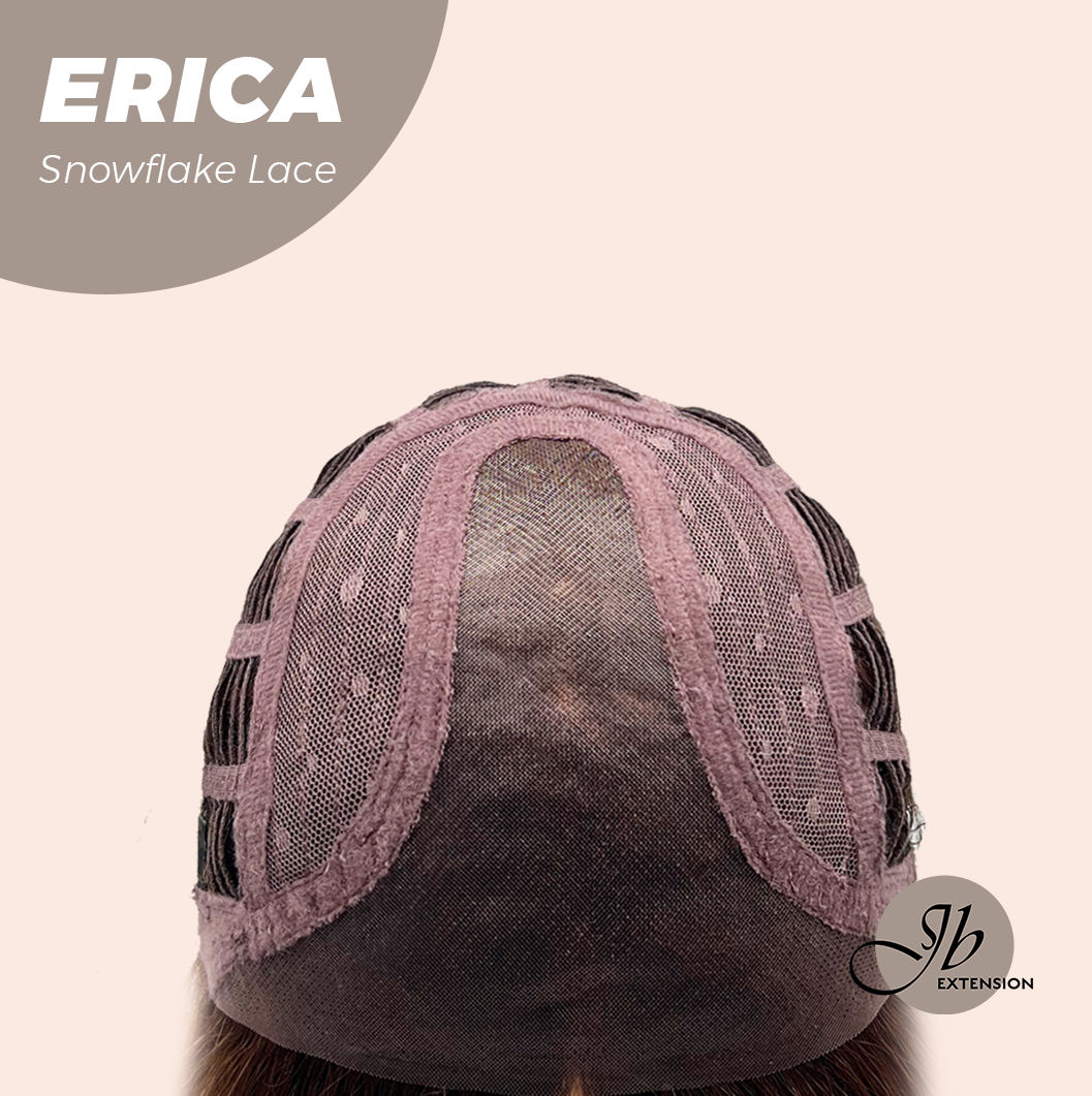 JBEXTENSION 18 Inches Curly Copper Pre-Cut Arc Snowflake Lace Frontlace Glueless Black Sapphire Wig ERICA【BENDY EAR TABS】