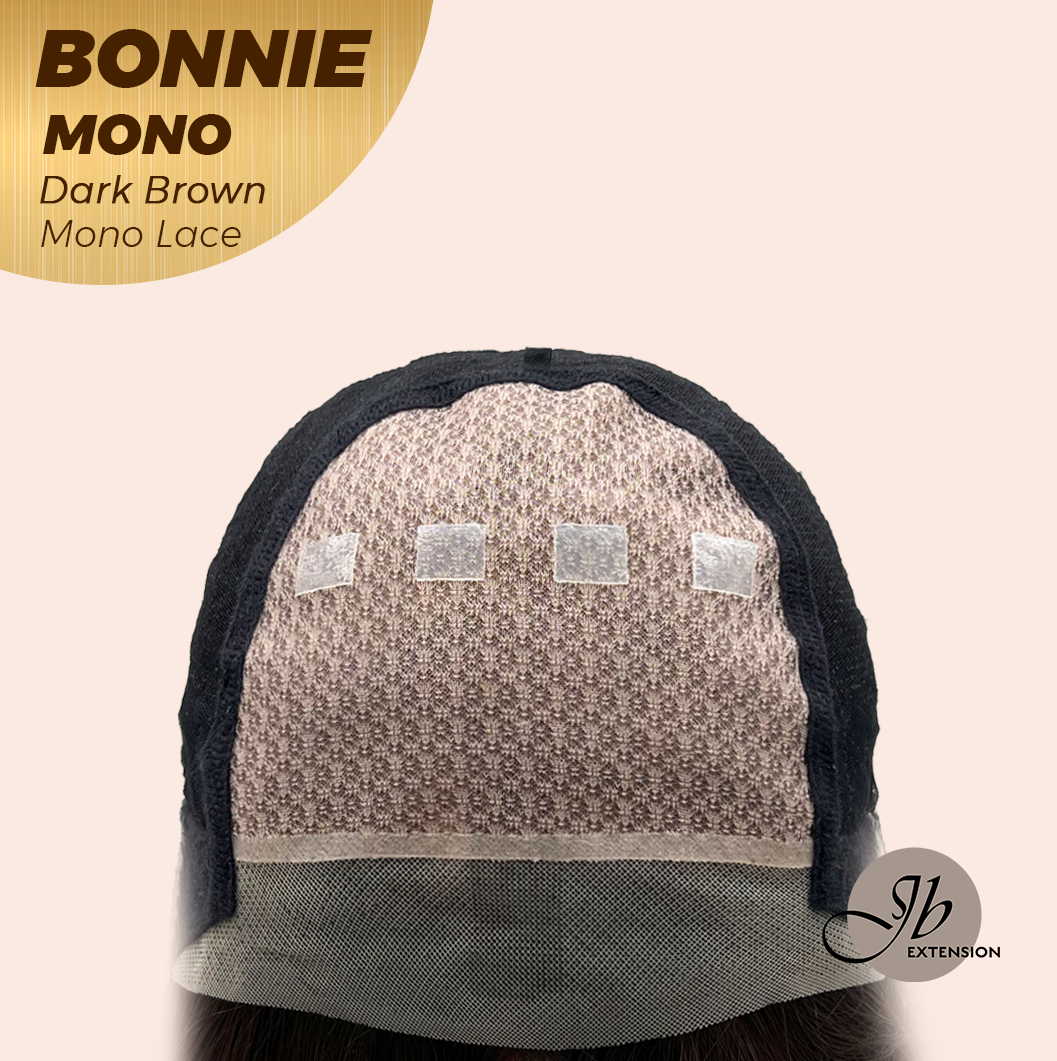 JBEXTENSION BONNIE MONO Full Monofilament Handmade Full Lace Full Hand Tied Wig 12 Inches Dark Brown Mono Lace Handmade Futura Fiber Glueless Wig BONNIE MONO DARK BROWN【BENDY EAR TABS】