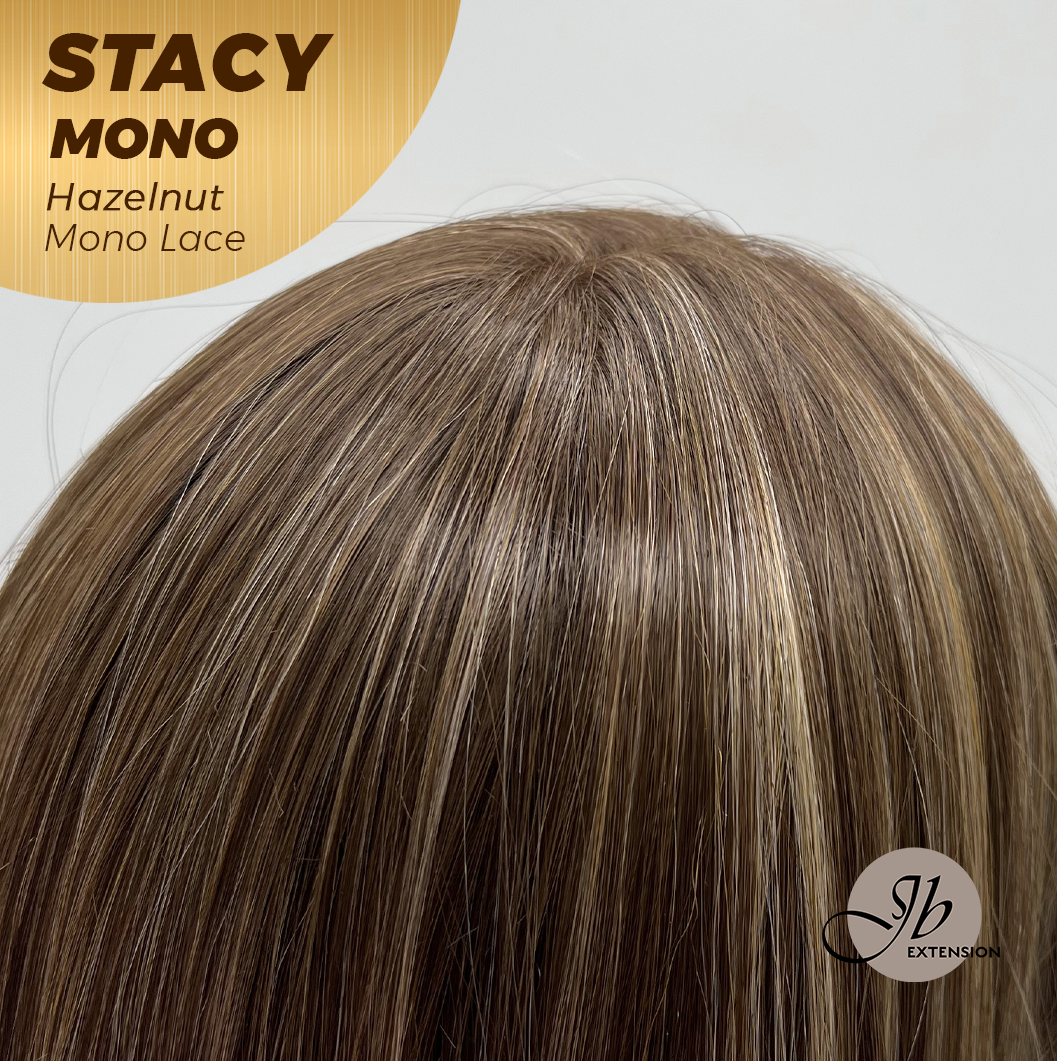 [PRE-ORDER] JBEXTENSION STACY MONO Monofilament Handmade Wig 6X5 Full Monofilament Hand Tied Top Wig 18 Inches Hazelnut Mono Lace Wig with Anti-slip Silicone Strips Glueless Wig STACY MONO - HAZELNUT【BENDY EAR TABS】