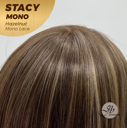 [PRE-ORDER] JBEXTENSION STACY MONO Monofilament Handmade Wig 6X5 Full Monofilament Hand Tied Top Wig 18 Inches Hazelnut Mono Lace Wig with Anti-slip Silicone Strips Glueless Wig STACY MONO - HAZELNUT【BENDY EAR TABS】